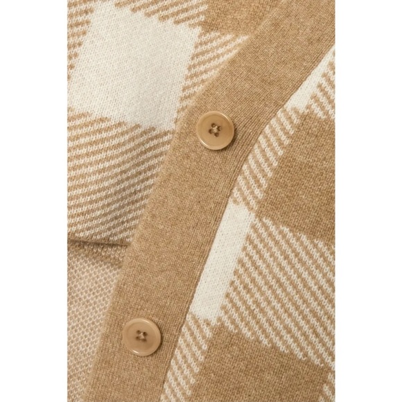 Reformation Fonte Plaid Tank And Cardi Set in Gossamer/Camel Check - Picture 6 of 13